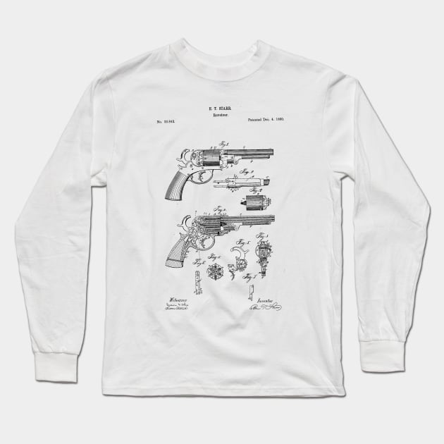 Starr DA Revolver Patent (black) Long Sleeve T-Shirt by Big Term Designs